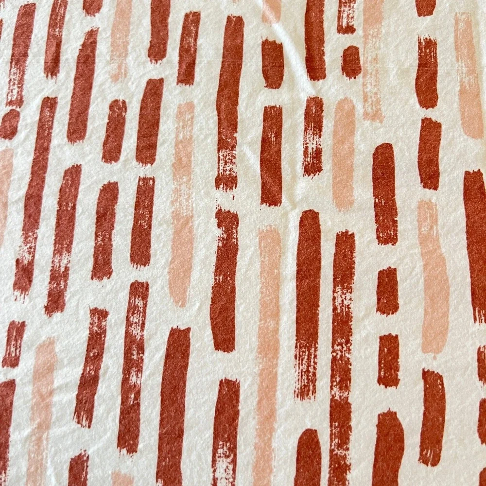 Brooklinen Luxe Sateen King‎ Sheet Set Terracotta Abstract 100% Cotton OEKO-TEX